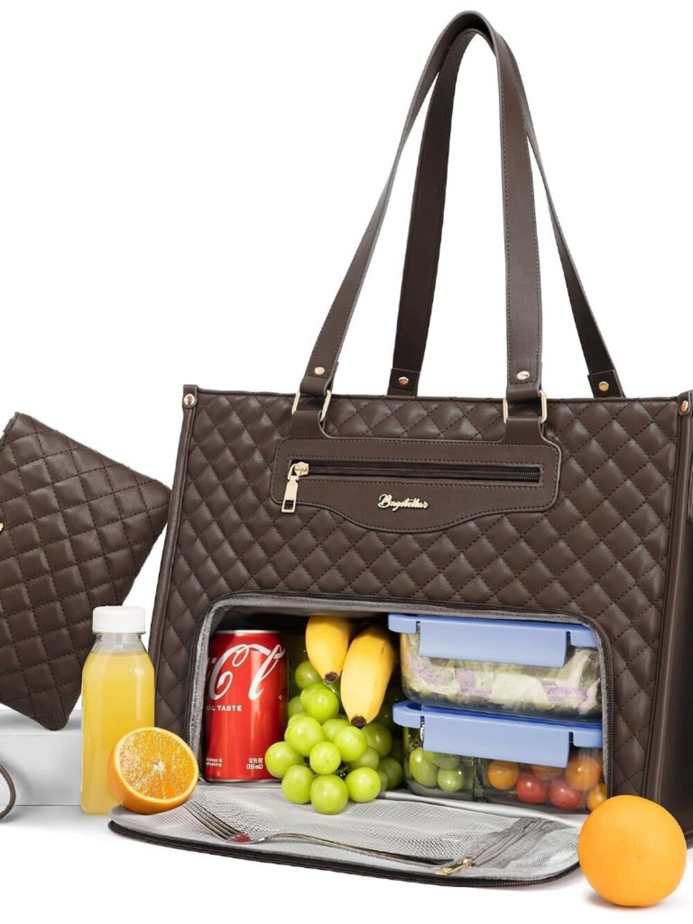Lunch Tote Bag for Women, Laptop Work Bag with Lunch Compartment